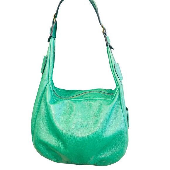 Ralph Lauren Green Pebble Leather Hobo Shoulder Bag Luxury Money Sustainable - Picture 4 of 16